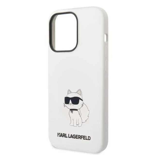 Чехол Karl Lagerfeld Silicone Choupette для iPhone 14 Pro Max White with MagSafe (KLHMP14XSNCHBCH)