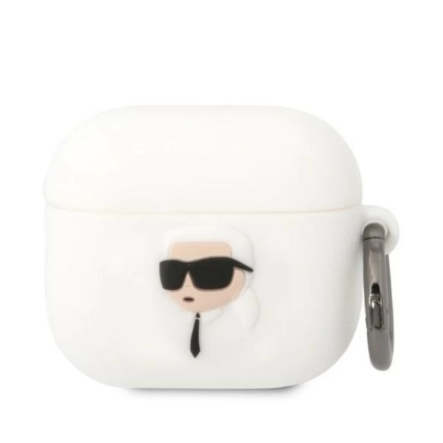 Чехол Karl Lagerfeld Silicone Karl Head 3D для AirPods 3 White (KLA3RUNIKH)
