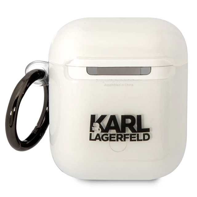Чехол Karl Lagerfeld Karl`s Head для Airpods 2/1 Transparent (KLA2HNIKTCT)