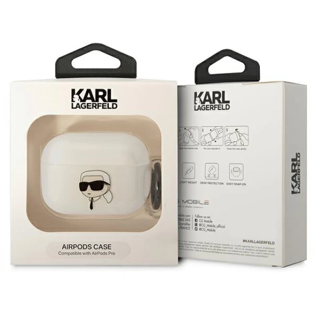 Чохол Karl Lagerfeld Karl`s Head для Airpods Pro Transparent (KLAPHNIKTCT)