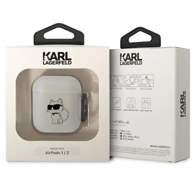 Чехол Karl Lagerfeld Ikonik Choupette для Airpods 2/1 Transparent (KLA2HNCHTCT)
