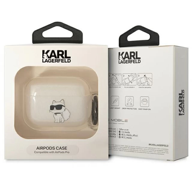 Чохол Karl Lagerfeld Ikonik Choupette для Airpods Pro Transparent (KLAPHNCHTCT)