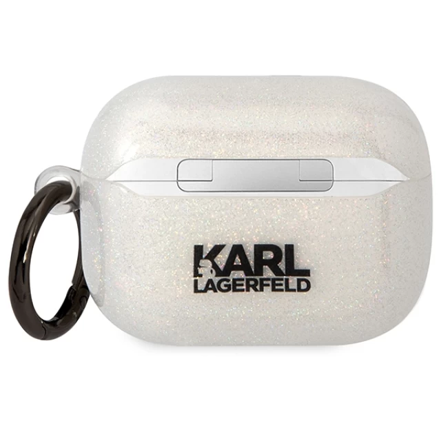 Чохол Karl Lagerfeld Gliter Karl & Choupette для Airpods Pro Transparent (KLAPHNKCTGT)