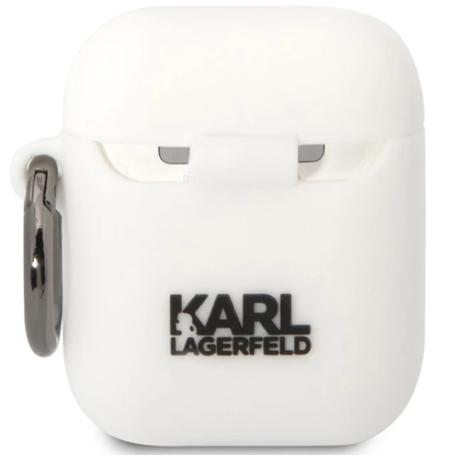 Чехол Karl Lagerfeld Silicone Karl & Choupette для Airpods 2/1 White (KLACA2SILKCW)