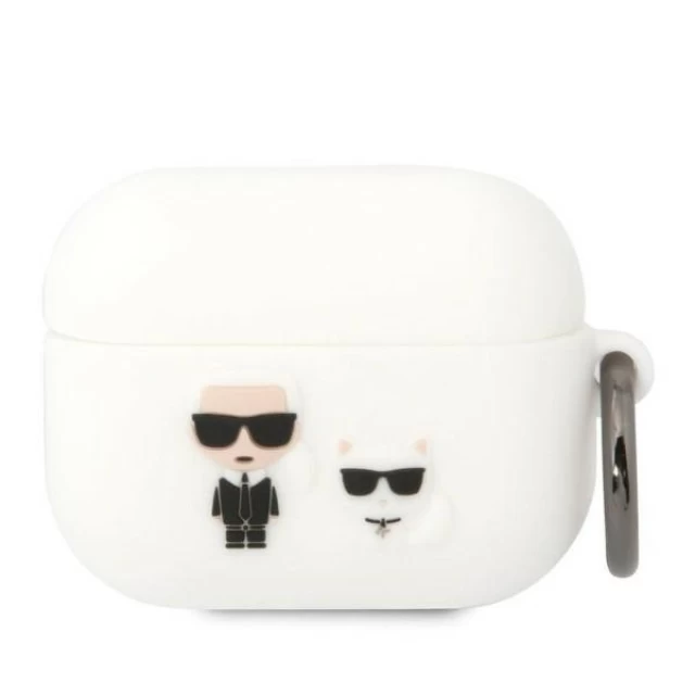 Чехол Karl Lagerfeld Silicone Karl & Choupette для AirPods Pro White (KLACAPSILKCW)