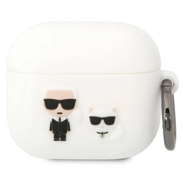 Чехол Karl Lagerfeld Silicone Karl & Choupette для Airpods 3 White (KLACA3SILKCW)