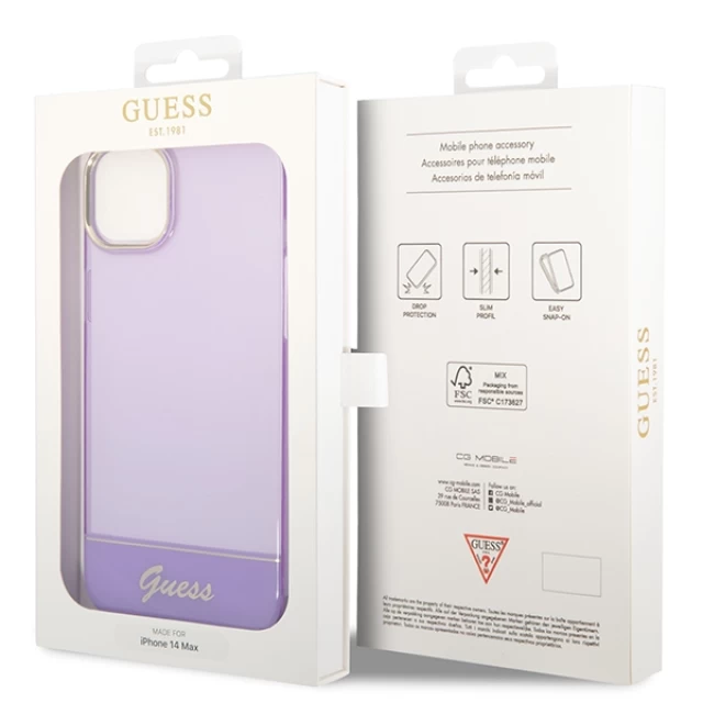 Чохол Guess Translucent для iPhone 14 Plus Purple (GUHCP14MHGCOU)