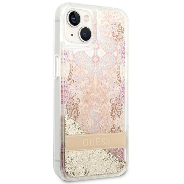 Чохол Guess Paisley Liquid Glitter для iPhone 14 Plus Gold (GUHCP14MLFLSD)