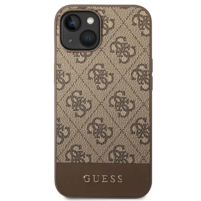 Чехол Guess 4G Stripe Collection для iPhone 14 Plus Brown (GUHCP14MG4GLBR)