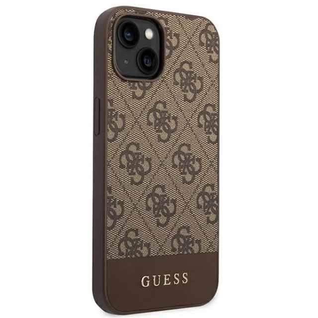 Чохол Guess 4G Stripe Collection для iPhone 14 Plus Brown (GUHCP14MG4GLBR)