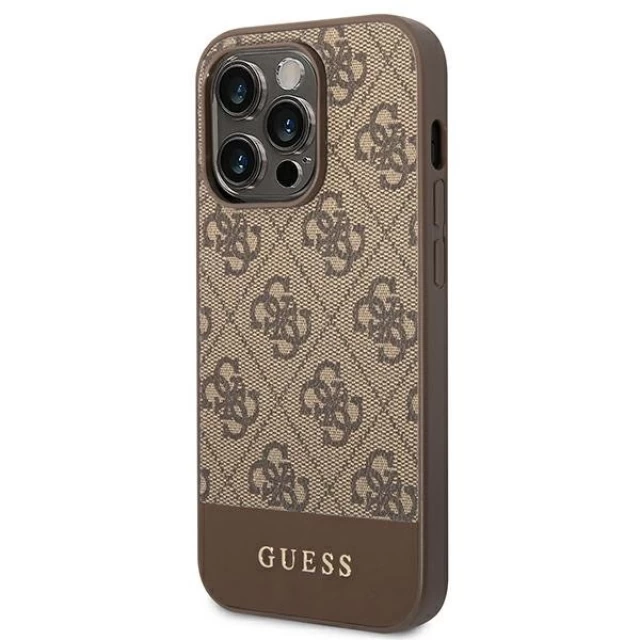 Чохол Guess 4G Stripe Collection для iPhone 14 Pro Brown (GUHCP14LG4GLBR)