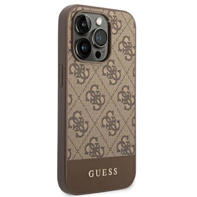 Чехол Guess 4G Stripe Collection для iPhone 14 Pro Brown (GUHCP14LG4GLBR)
