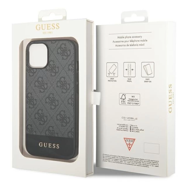 Чохол Guess 4G Stripe Collection для iPhone 14 Gray (GUHCP14SG4GLGR)
