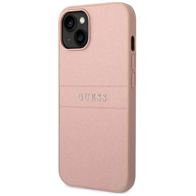 Чехол Guess Saffiano Strap для iPhone 14 Pink (GUHCP14SPSASBPI)