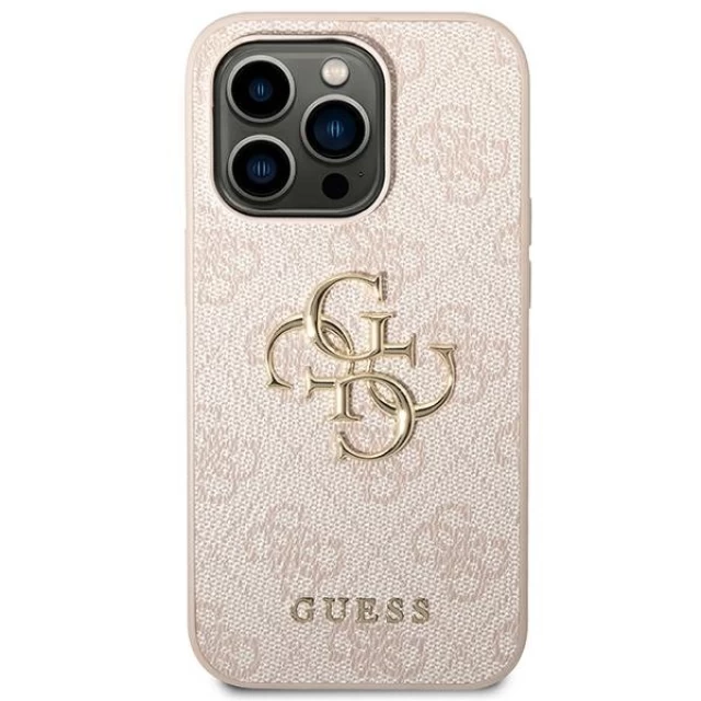 Чехол Guess 4G Big Metal Logo для iPhone 14 Pro Pink (GUHCP14L4GMGPI)