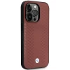 Чехол BMW для iPhone 14 Pro Leather Diamond Pattern Burgundy with MagSafe (BMHMP14L22RFGR)