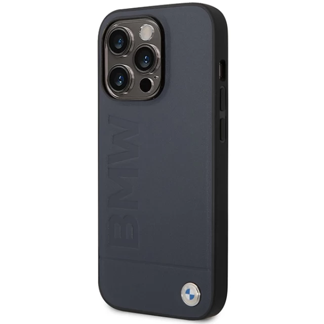 Чехол BMW для iPhone 14 Pro Signature Logo Imprint Navy with MagSafe (BMHMP14LSLLNA)