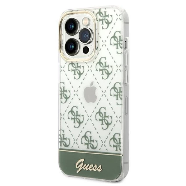 Чохол Guess 4G Pattern Script для iPhone 14 Pro Khaki (GUHCP14LHG4MHA)