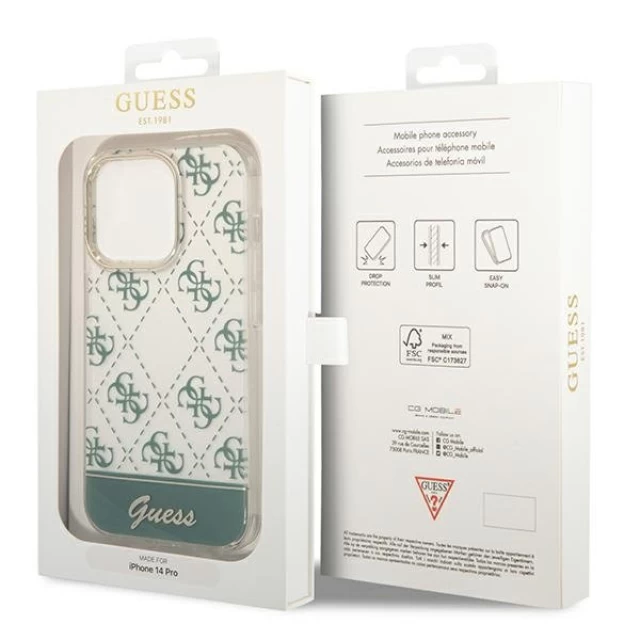 Чохол Guess 4G Pattern Script для iPhone 14 Pro Khaki (GUHCP14LHG4MHA)