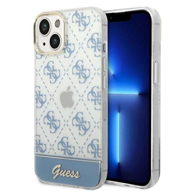 Чохол Guess 4G Pattern Script для iPhone 14 Blue (GUHCP14SHG4MHB)