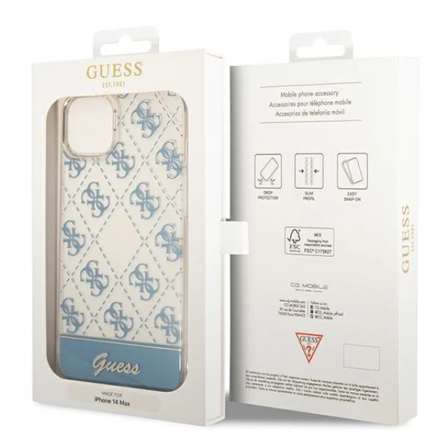 Чохол Guess 4G Pattern Script для iPhone 14 Blue (GUHCP14SHG4MHB)