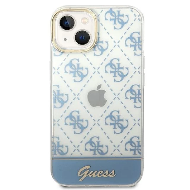 Чохол Guess 4G Pattern Script для iPhone 14 Plus Blue (GUHCP14MHG4MHB)