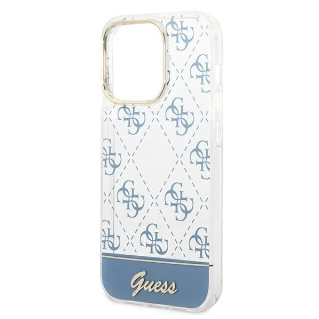 Чехол Guess 4G Pattern Script для iPhone 14 Pro Blue (GUHCP14LHG4MHB)