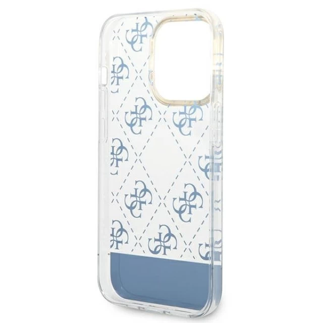 Чохол Guess 4G Pattern Script для iPhone 14 Pro Blue (GUHCP14LHG4MHB)