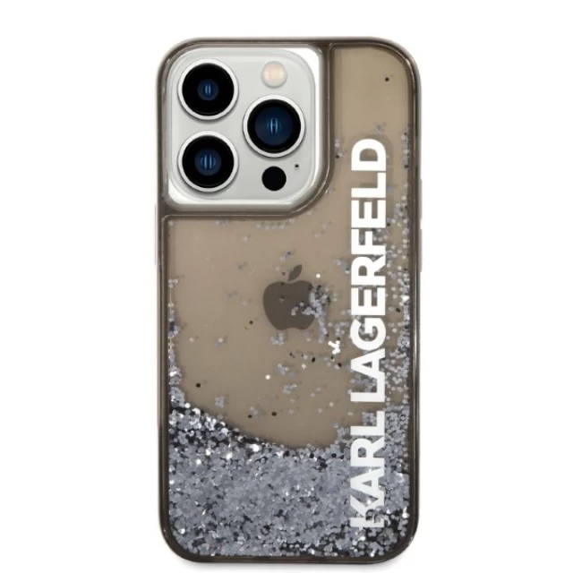 Чохол Karl Lagerfeld Liquid Glitter Elong для iPhone 14 Pro Black (KLHCP14LLCKVK)