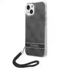 Чехол Guess 4G Print Strap для iPhone 14 Black (GUOHCP14SH4STK)