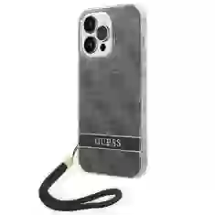 Чехол Guess 4G Print Strap для iPhone 14 Pro Black (GUOHCP14LH4STK)