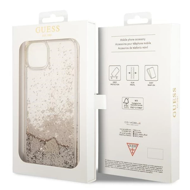 Чохол Guess Glitter Charms для iPhone 14 Gold (GUOHCP14SGLHFLGO)