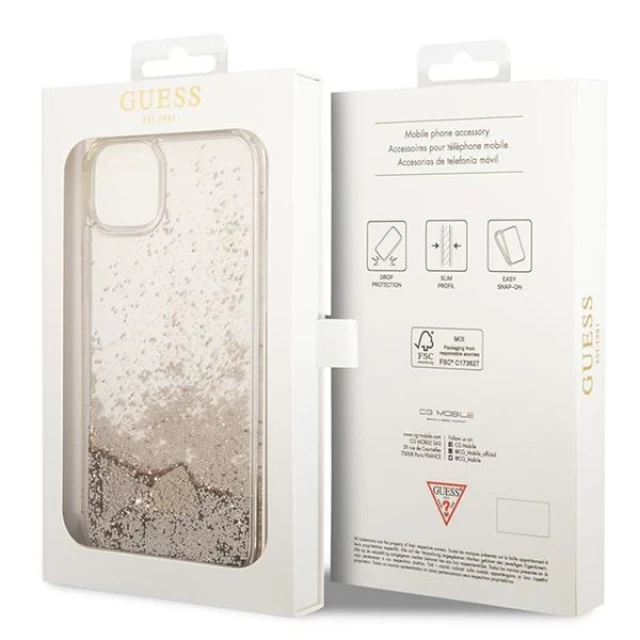 Чехол Guess Glitter Charms для iPhone 14 Gold (GUOHCP14SGLHFLGO)