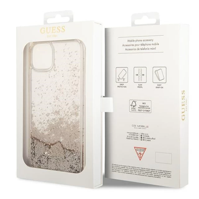 Чохол Guess Glitter Charms для iPhone 14 Plus Gold (GUOHCP14MGLHFLGO)