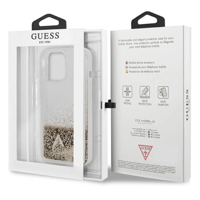 Чехол Guess Glitter Charms для iPhone 14 Pro Gold (GUOHCP14LGLHFLGO)