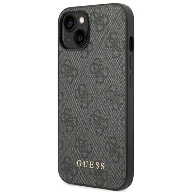 Чехол Guess 4G Metal Gold Logo для iPhone 14 Plus Gray (GUHCP14MG4GFGR)