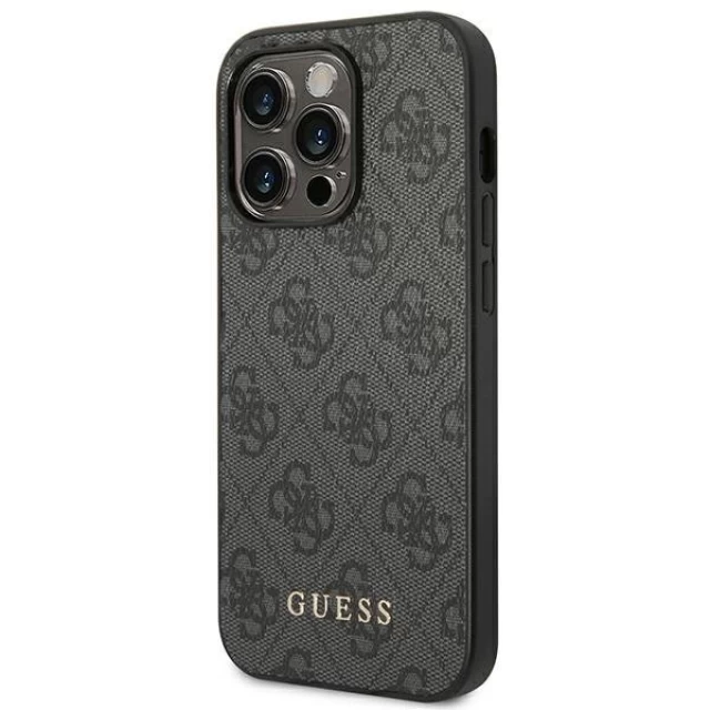 Чехол Guess 4G Metal Gold Logo для iPhone 14 Pro Gray (GUHCP14LG4GFGR)