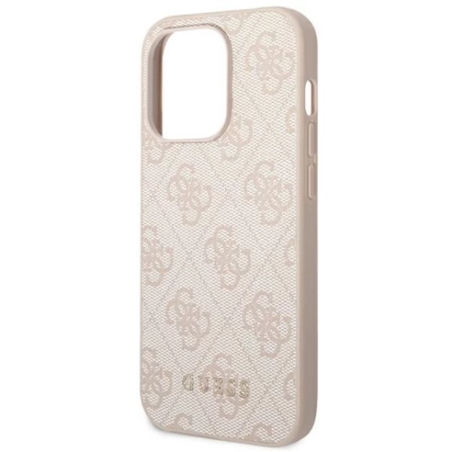 Чехол Guess 4G Metal Gold Logo для iPhone 14 Pro Pink (GUHCP14LG4GFPI)