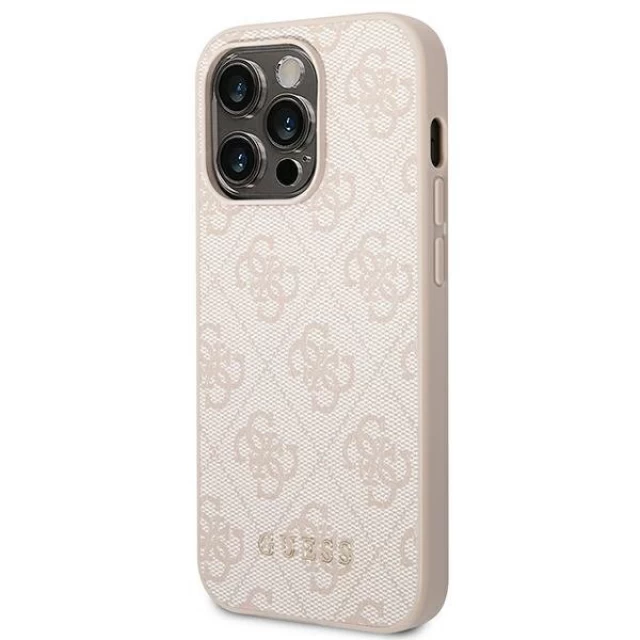 Чохол Guess 4G Metal Gold Logo для iPhone 14 Pro Max Pink (GUHCP14XG4GFPI)