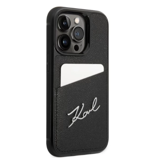 Чохол Karl Lagerfeld Signature Logo Cardslot для iPhone 14 Pro Max Black (KLHCP14XCSSK)