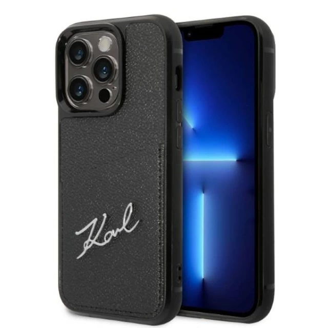 Чохол Karl Lagerfeld Signature Logo Cardslot для iPhone 14 Pro Max Black (KLHCP14XCSSK)