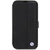 Чехол BMW для iPhone 14 Pro Leather Textured and Stripe Black (BMBKP14L22RDPK)