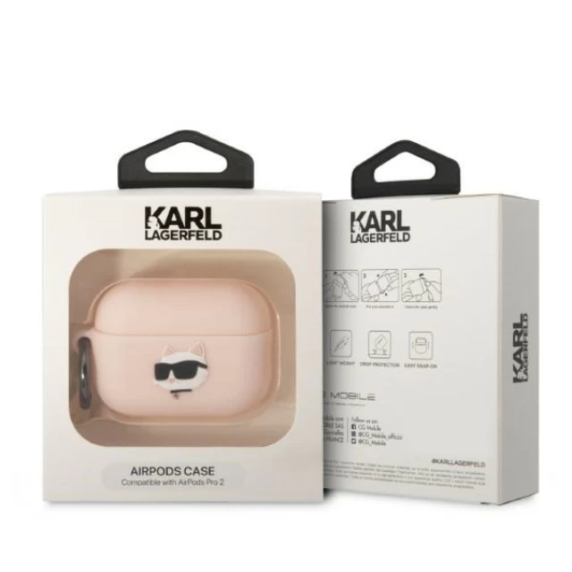 Чохол Karl Lagerfeld Silicone Choupette Head 3D для AirPods Pro 2 Pink (KLAP2RUNCHP)