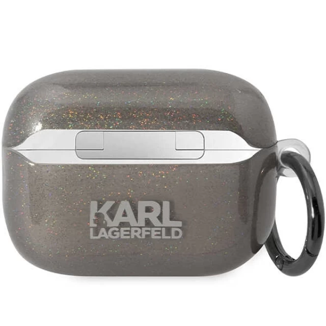 Чехол Karl Lagerfeld Gliter Karl & Choupette для AirPods Pro 2 Black (KLAP2HNKCTGK)