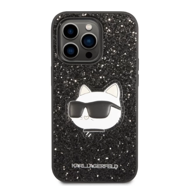Чохол Karl Lagerfeld Glitter Choupette Patch для iPhone 14 Pro Max Black (KLHCP14XG2CPK)