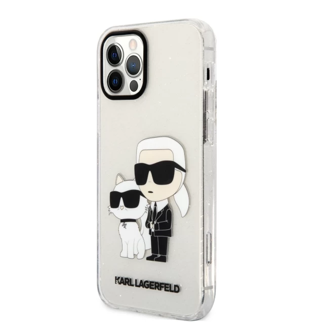 Чохол Karl Lagerfeld Gliter Karl & Choupette для iPhone 12 | 12 Pro Transparent (KLHCP12MHNKCTGT)
