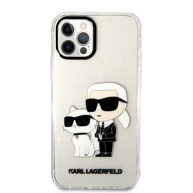 Чохол Karl Lagerfeld Gliter Karl & Choupette для iPhone 12 | 12 Pro Transparent (KLHCP12MHNKCTGT)