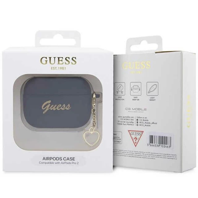 Чехол Guess Silicone Charm Heart Collection для AirPods Pro 2 Black (GUAP2LSCHSK)