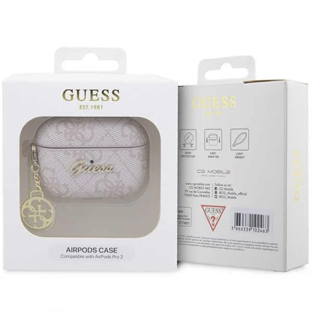Чехол Guess 4G Charm Collection для AirPods Pro 2 Pink (GUAP2G4GSMP)