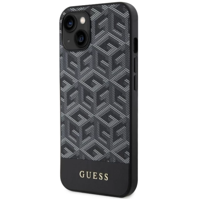 Чохол Guess GCube Stripes для iPhone 14 Black with MagSafe (GUHMP14SHGCFSEK)